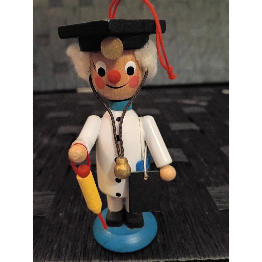 Steinbach West Germany Wooden Doctor Professor Ornament Vintage Volkskunst Boxed